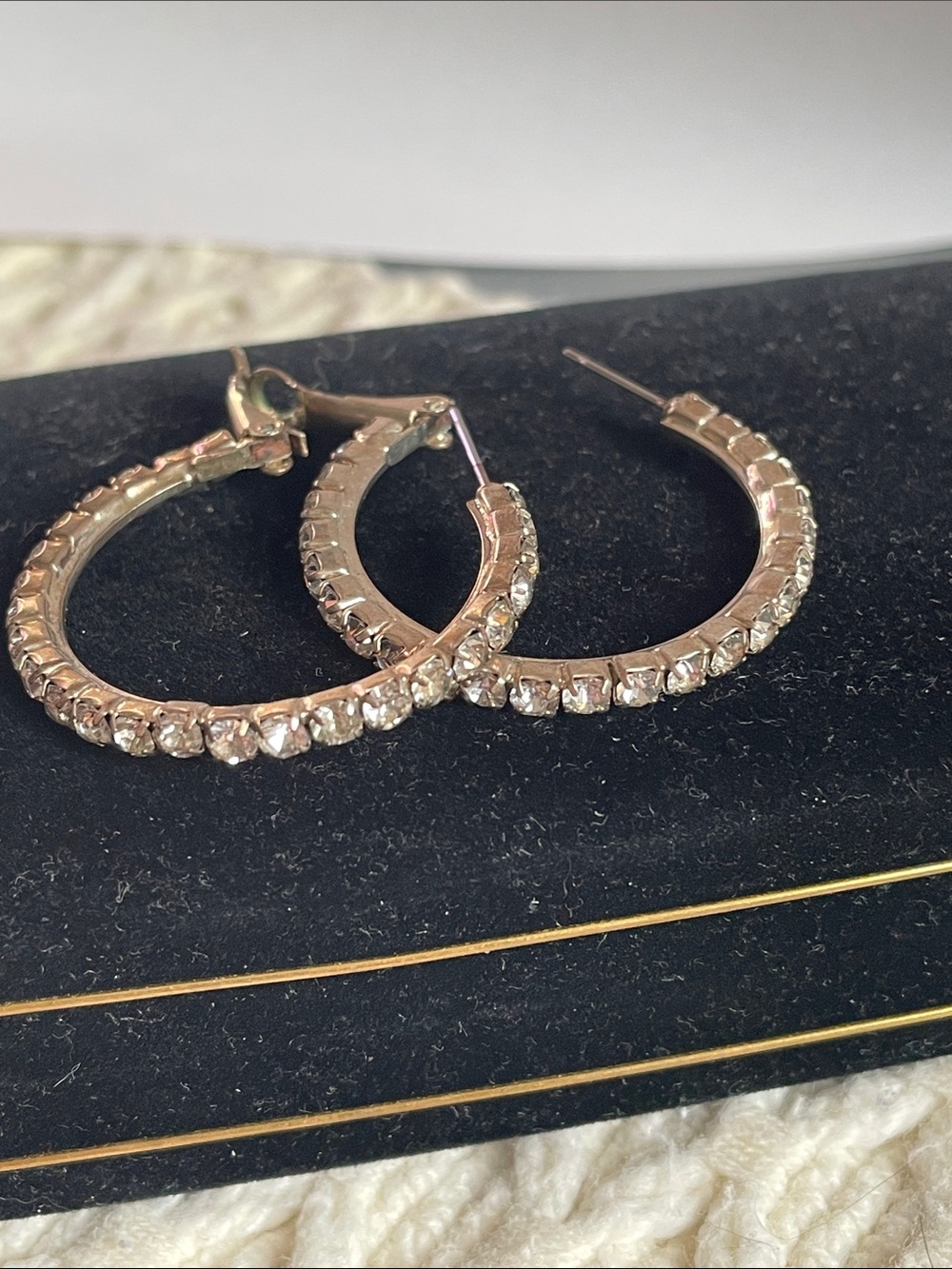 RHINESTONE HOOP EARRINGS